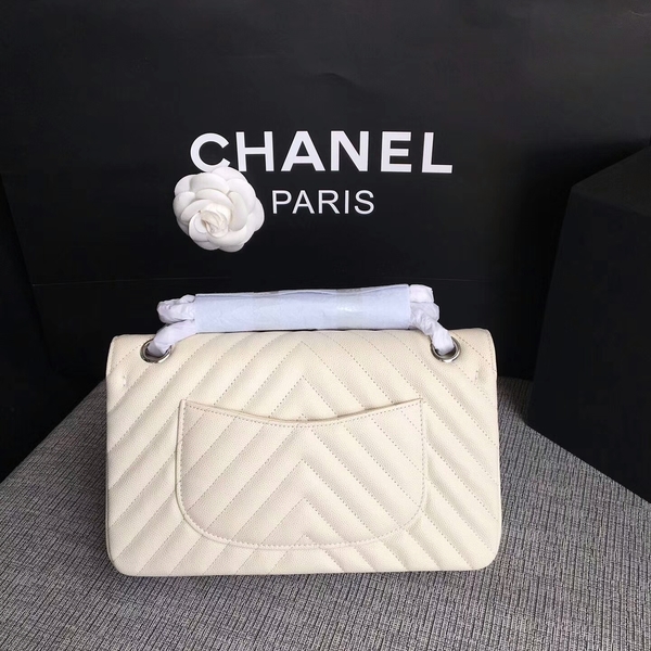 Chanel Flap Shoulder Bags White Original Calfskin Leather CF1112 White Chanel Flap Shoulder Bags White Original Calfskin Leather CF1112 White