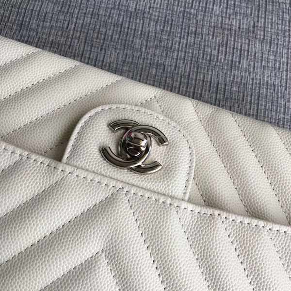 Chanel Flap Shoulder Bags White Original Calfskin Leather CF1112 White Chanel Flap Shoulder Bags White Original Calfskin Leather CF1112 White