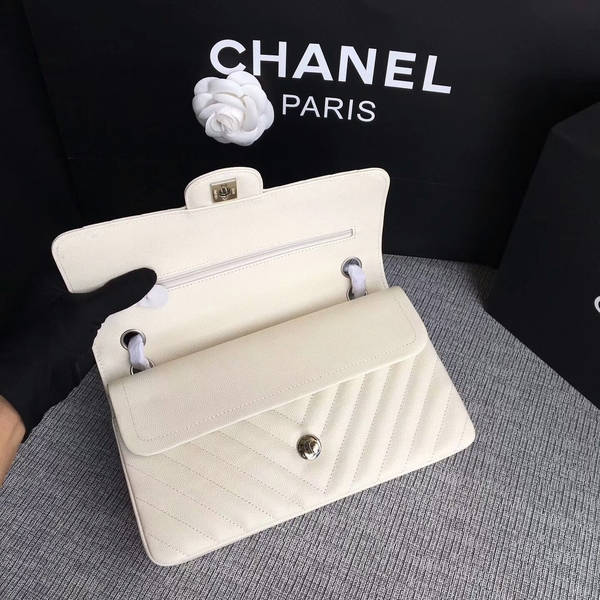 Chanel Flap Shoulder Bags White Original Calfskin Leather CF1112 White Chanel Flap Shoulder Bags White Original Calfskin Leather CF1112 White