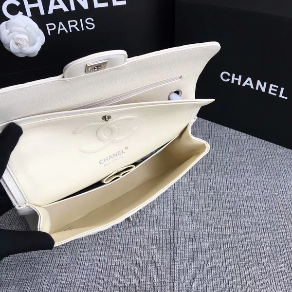 Chanel Flap Shoulder Bags White Original Calfskin Leather CF1112 White Chanel Flap Shoulder Bags White Original Calfskin Leather CF1112 White