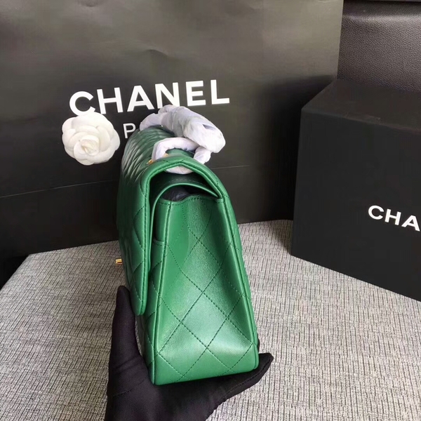 Chanel Flap Shoulder Bags Green Original Lambskin Leather CF1113 Glod Chanel Flap Shoulder Bags Green Original Lambskin Leather CF1113 Glod