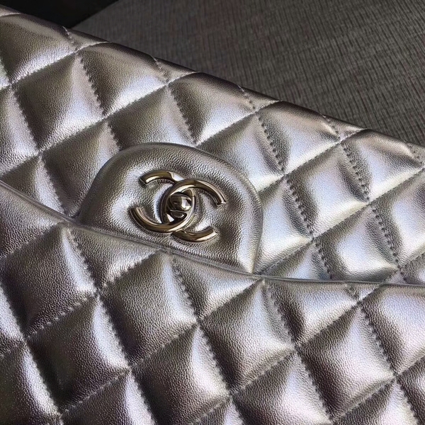 Chanel Flap Shoulder Bags Original Lambskin Leather CF1113 Silver Chanel Flap Shoulder Bags Original Lambskin Leather CF1113 Silver