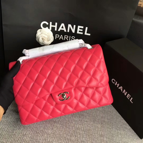 Chanel Flap Shoulder Bags Pink Original Lambskin Leather CF1113 Silver Chanel Flap Shoulder Bags Pink Original Lambskin Leather CF1113 Silver