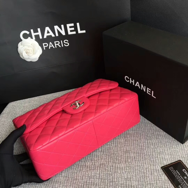 Chanel Flap Shoulder Bags Pink Original Lambskin Leather CF1113 Silver Chanel Flap Shoulder Bags Pink Original Lambskin Leather CF1113 Silver