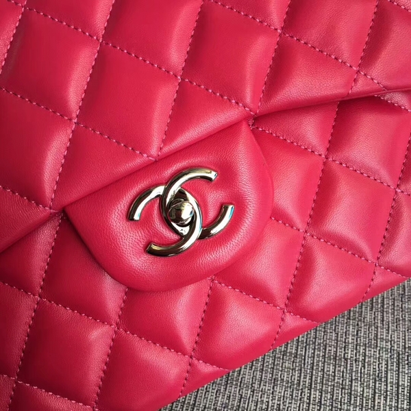 Chanel Flap Shoulder Bags Pink Original Lambskin Leather CF1113 Silver Chanel Flap Shoulder Bags Pink Original Lambskin Leather CF1113 Silver