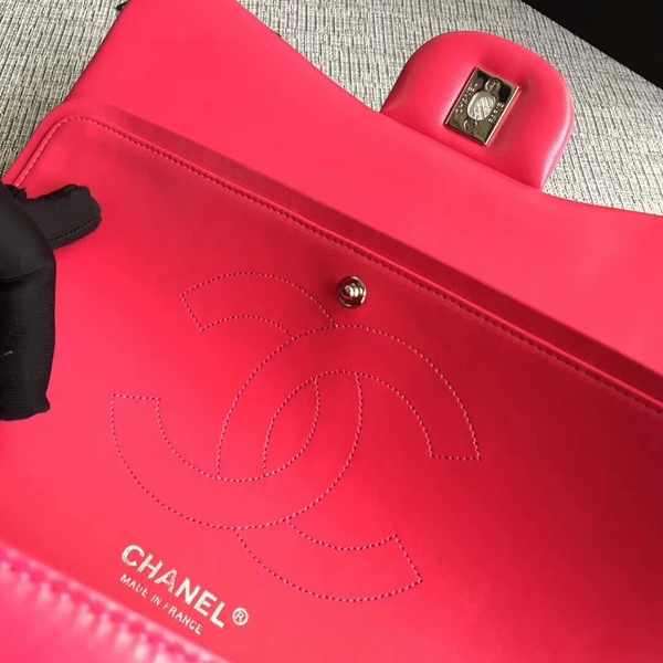 Chanel Flap Shoulder Bags Pink Original Lambskin Leather CF1113 Silver Chanel Flap Shoulder Bags Pink Original Lambskin Leather CF1113 Silver