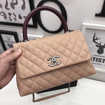Chanel Classic Red Top Handle Bag Apricot Original Leather A92991 Silver Chanel Classic Red Top Handle Bag Apricot Original Leather A92991 Silver