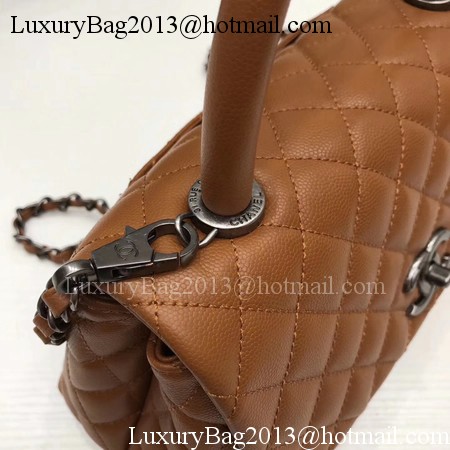 Chanel Classic Top Handle Bag Brown Original Leather A92991 Silver Chanel Classic Top Handle Bag Brown Original Leather A92991 Silver