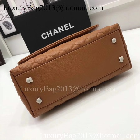 Chanel Classic Top Handle Bag Brown Original Leather A92991 Silver Chanel Classic Top Handle Bag Brown Original Leather A92991 Silver