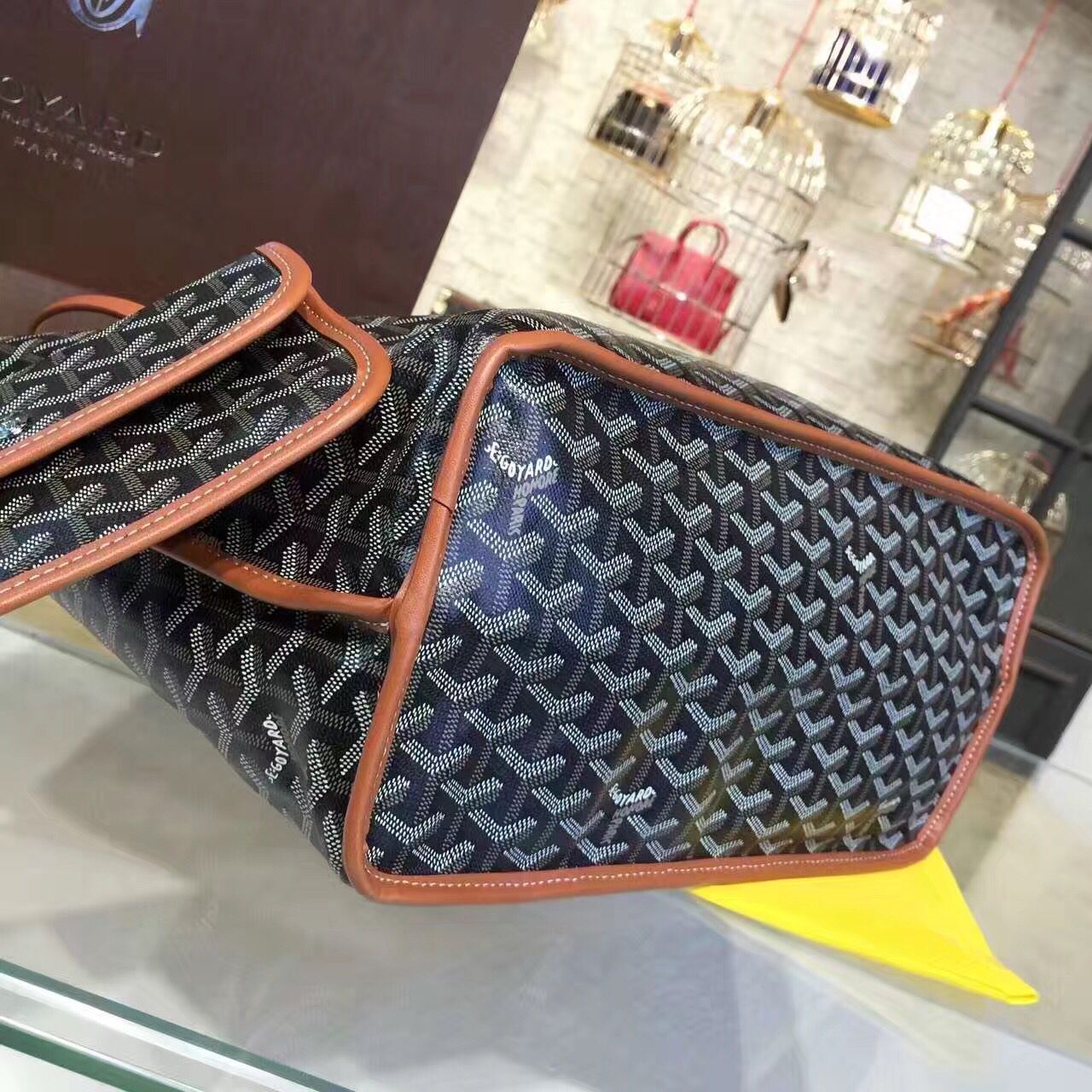 Goyard Y Doodling Calfskin Leather Tote Bag 7901 Brown Goyard Y Doodling Calfskin Leather Tote Bag 7901 Brown