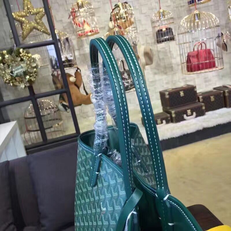 Goyard Y Doodling Calfskin Leather Tote Bag 7901 Green Goyard Y Doodling Calfskin Leather Tote Bag 7901 Green