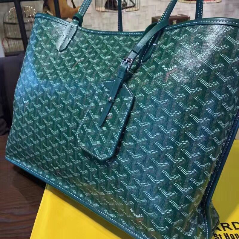 Goyard Y Doodling Calfskin Leather Tote Bag 7901 Green Goyard Y Doodling Calfskin Leather Tote Bag 7901 Green