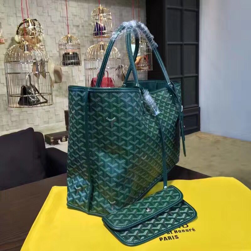 Goyard Y Doodling Calfskin Leather Tote Bag 7901 Green Goyard Y Doodling Calfskin Leather Tote Bag 7901 Green