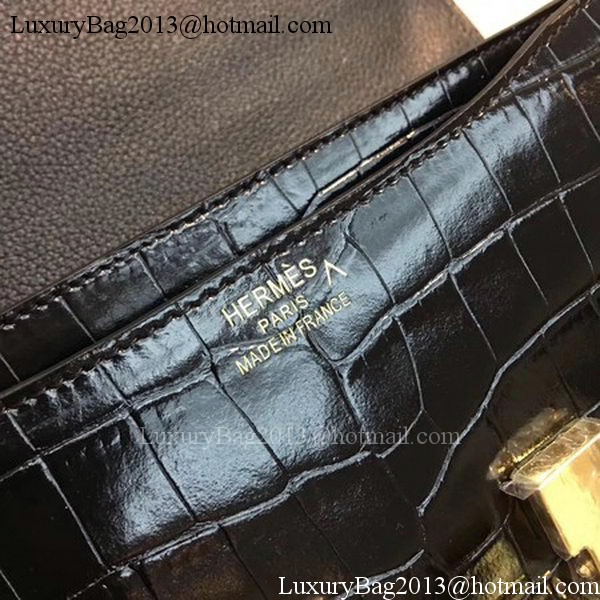 Hermes Constance Bag Croco Leather H9978C Black Hermes Constance Bag Croco Leather H9978C Black