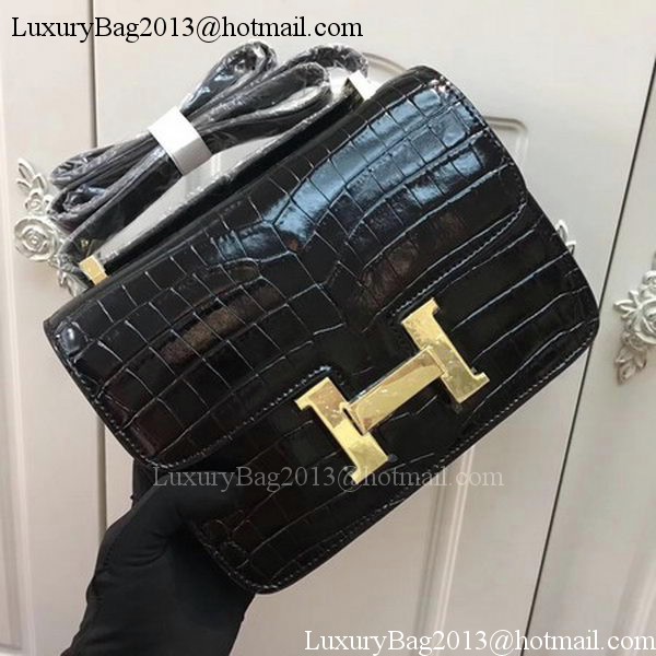 Hermes Constance Bag Croco Leather H9978C Black Hermes Constance Bag Croco Leather H9978C Black