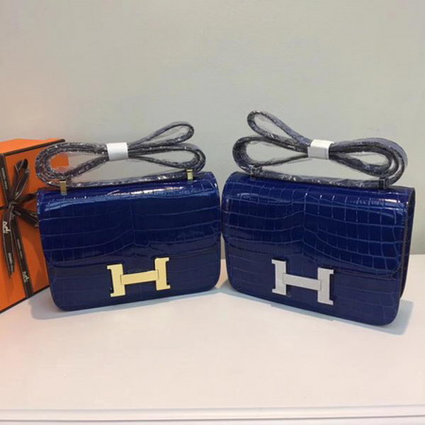 Hermes Constance Bag Croco Leather H9978C Blue Hermes Constance Bag Croco Leather H9978C Blue