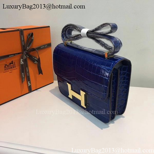 Hermes Constance Bag Croco Leather H9978C Blue Hermes Constance Bag Croco Leather H9978C Blue