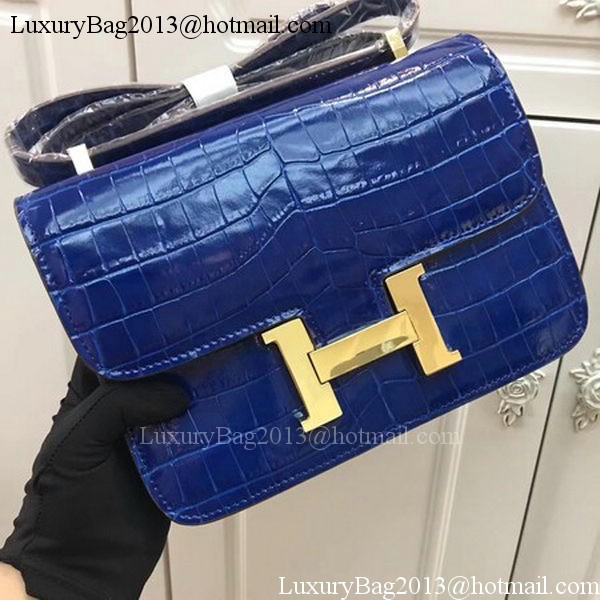 Hermes Constance Bag Croco Leather H9978C Blue Hermes Constance Bag Croco Leather H9978C Blue