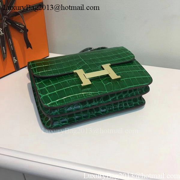 Hermes Constance Bag Croco Leather H9978C Green Hermes Constance Bag Croco Leather H9978C Green