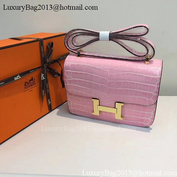 Hermes Constance Bag Croco Leather H9978C Pink Hermes Constance Bag Croco Leather H9978C Pink