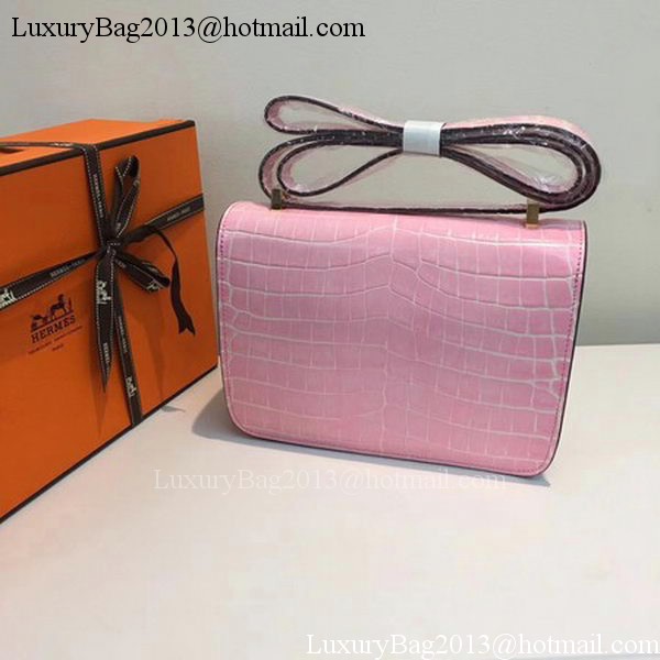 Hermes Constance Bag Croco Leather H9978C Pink Hermes Constance Bag Croco Leather H9978C Pink