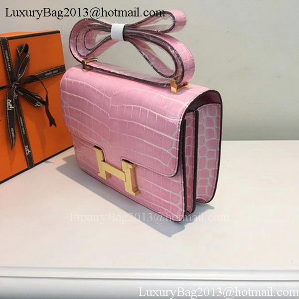 Hermes Constance Bag Croco Leather H9978C Pink Hermes Constance Bag Croco Leather H9978C Pink