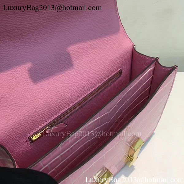 Hermes Constance Bag Croco Leather H9978C Pink Hermes Constance Bag Croco Leather H9978C Pink
