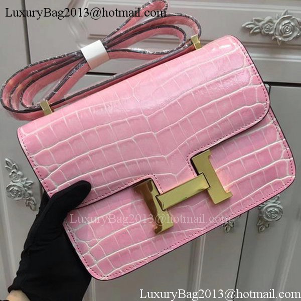Hermes Constance Bag Croco Leather H9978C Pink Hermes Constance Bag Croco Leather H9978C Pink