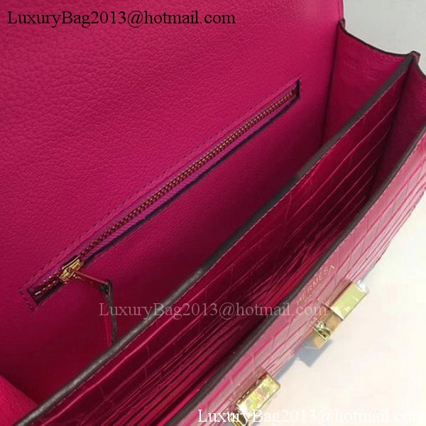 Hermes Constance Bag Croco Leather H9978C Rose Hermes Constance Bag Croco Leather H9978C Rose