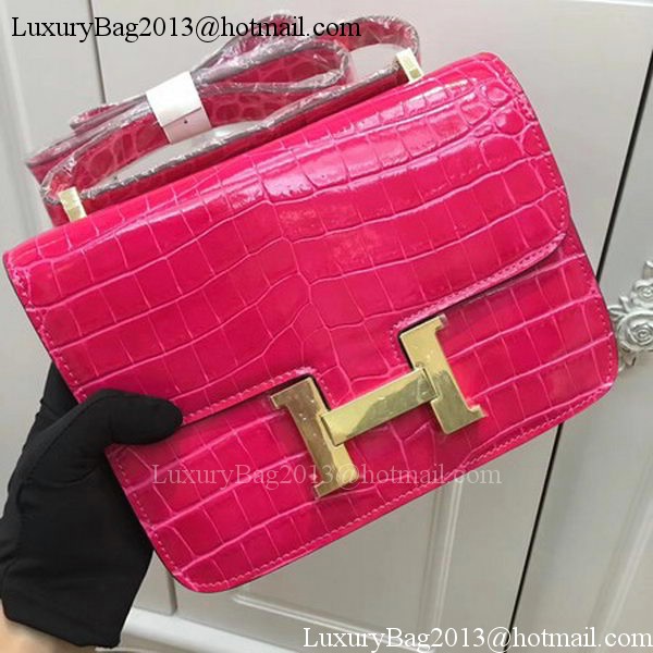 Hermes Constance Bag Croco Leather H9978C Rose Hermes Constance Bag Croco Leather H9978C Rose