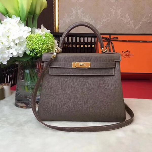 Hermes Kelly 32cm Shoulder Bag TOGO Leather KY32 Grey Hermes Kelly 32cm Shoulder Bag TOGO Leather KY32 Grey
