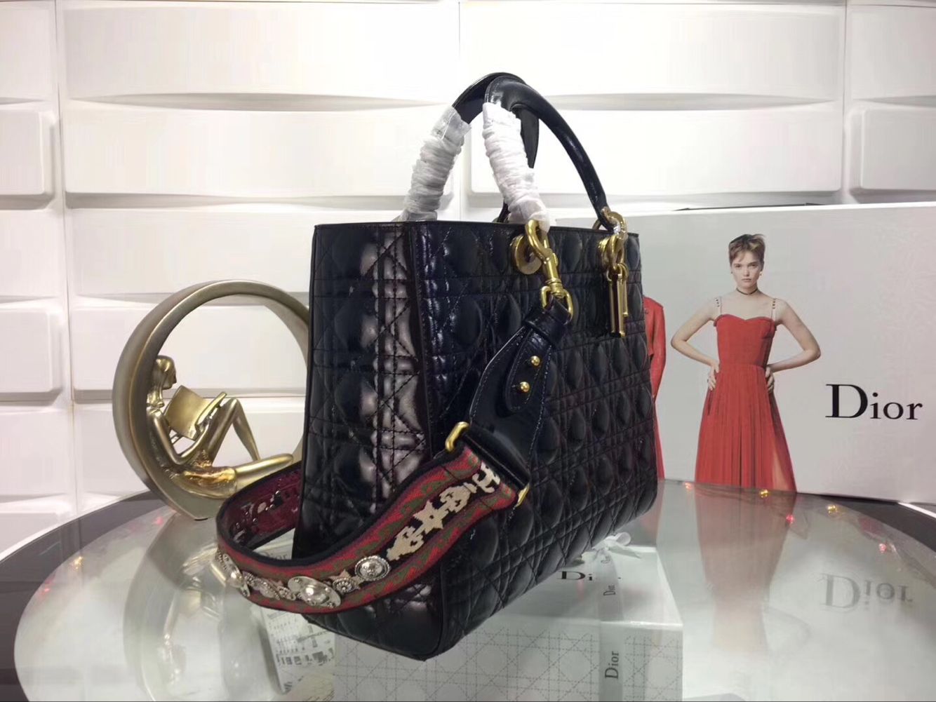 Dior Lady Bag Original Leather D6357 Black Dior Lady Bag Original Leather D6357 Black