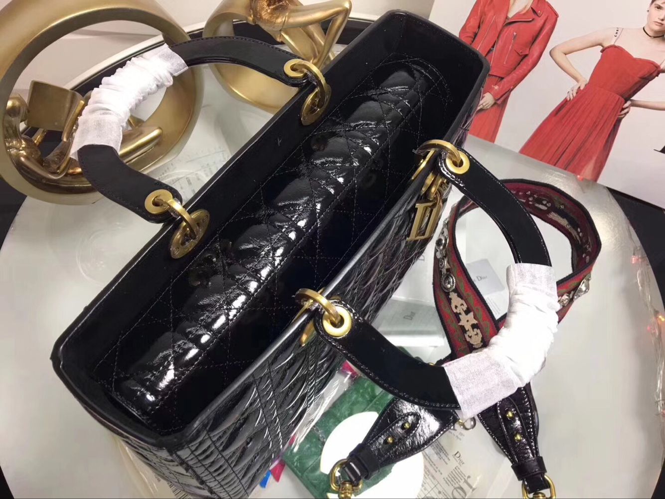 Dior Lady Bag Original Leather D6357 Black Dior Lady Bag Original Leather D6357 Black