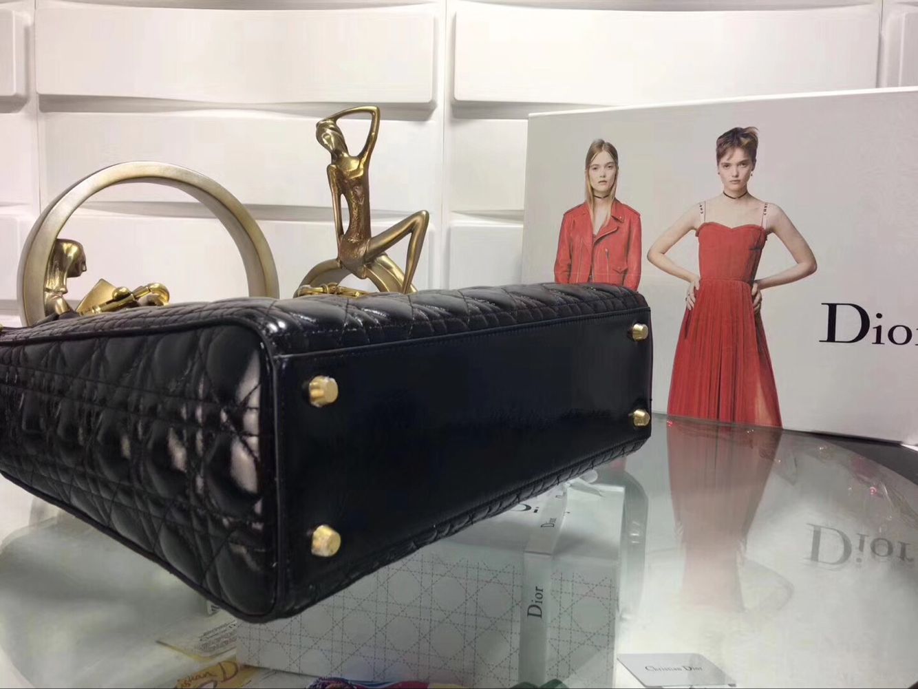 Dior Lady Bag Original Leather D6357 Black Dior Lady Bag Original Leather D6357 Black