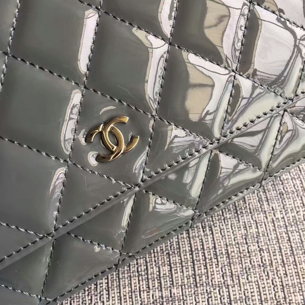 Chanel WOC Flap Bag Patent Leather A33814C Grey Chanel WOC Flap Bag Patent Leather A33814C Grey