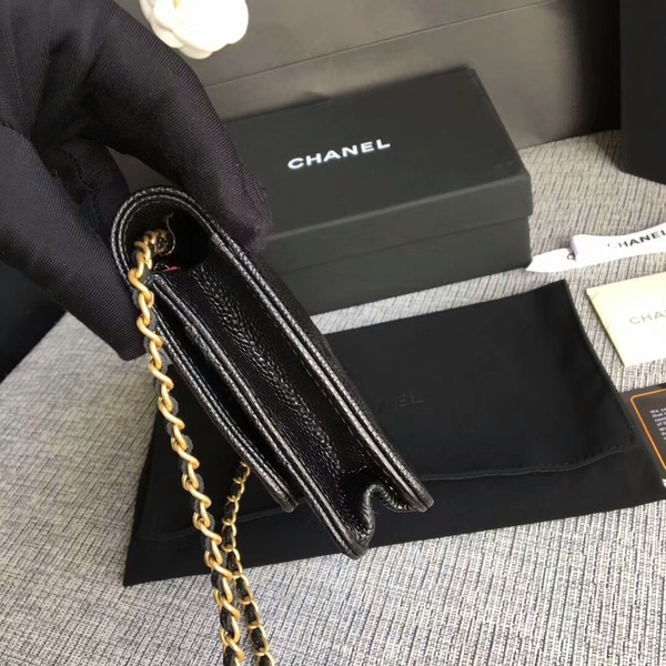 Boy Chanel WOC Flap Bag Original Calfskin Leather CHA6040 Black Boy Chanel WOC Flap Bag Original Calfskin Leather CHA6040 Black