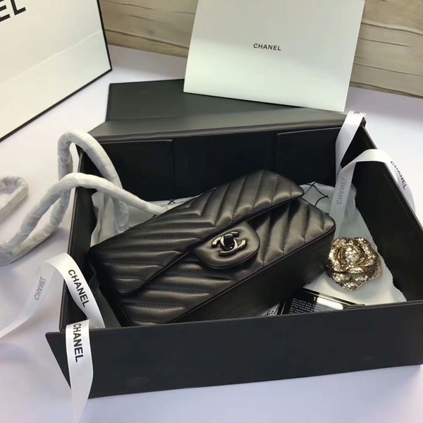 Chanel Classic Flap Bags Original Sheepskin Leather 1116 Black Chanel Classic Flap Bags Original Sheepskin Leather 1116 Black