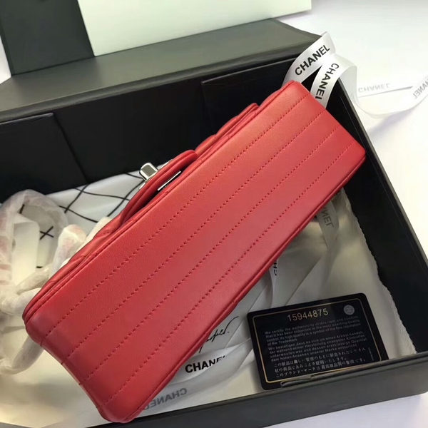Chanel Classic Flap Bags Red Original Sheepskin Leather 1116 Silver Chanel Classic Flap Bags Red Original Sheepskin Leather 1116 Silver