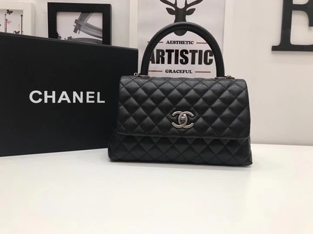 Chanel Classic Top Handle Bag Black Original Leather A92991 Silver Chanel Classic Top Handle Bag Black Original Leather A92991 Silver