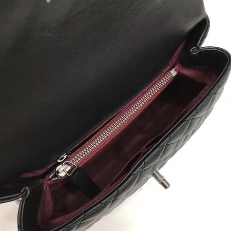 Chanel Classic Top Handle Bag Black Original Leather A92991 Silver Chanel Classic Top Handle Bag Black Original Leather A92991 Silver