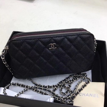 Chanel Shoulder Bag Black Cannage Pattern Leather CHA6845 Silver Chanel Shoulder Bag Black Cannage Pattern Leather CHA6845 Silver