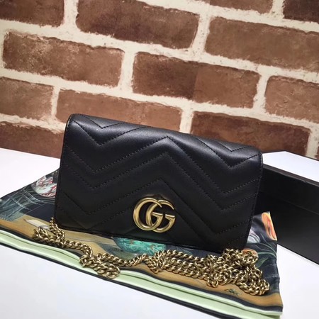 Gucci GG Marmont Matelasse mini Bag 448426 Black Gucci GG Marmont Matelasse mini Bag 448426 Black