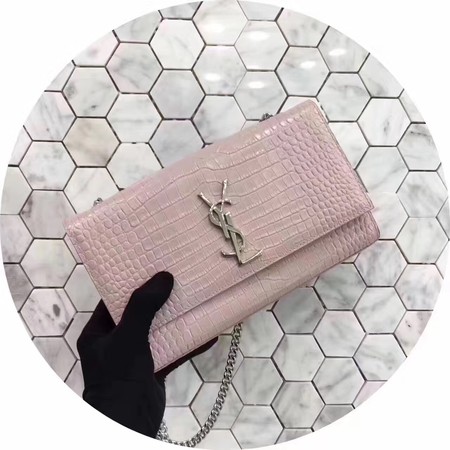 Saint Laurent mini Croco Leather Cross-body Shoulder Bag Y2811 Pink Saint Laurent mini Croco Leather Cross-body Shoulder Bag Y2811 Pink