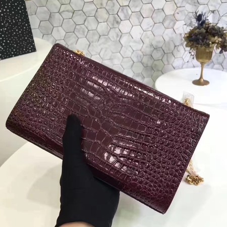 Saint Laurent mini Croco Leather Cross-body Shoulder Bag Y2811 Wine Saint Laurent mini Croco Leather Cross-body Shoulder Bag Y2811 Wine