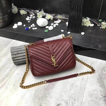 YSL Classic Monogramme Red Leather Flap Bag Y392737 Gold YSL Classic Monogramme Red Leather Flap Bag Y392737 Gold