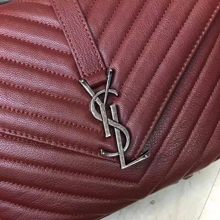 YSL Classic Monogramme Red Leather Flap Bag Y392737 Silver YSL Classic Monogramme Red Leather Flap Bag Y392737 Silver