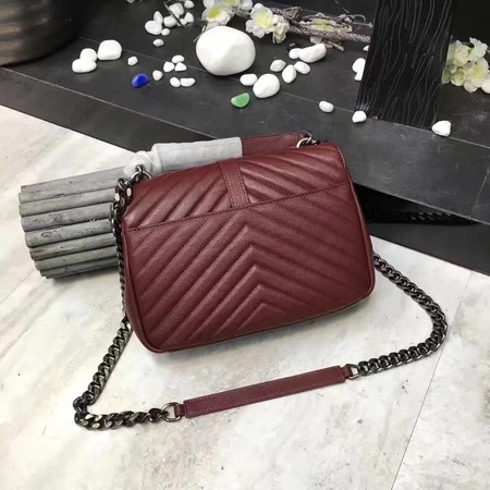 YSL Classic Monogramme Red Leather Flap Bag Y392737 Silver YSL Classic Monogramme Red Leather Flap Bag Y392737 Silver