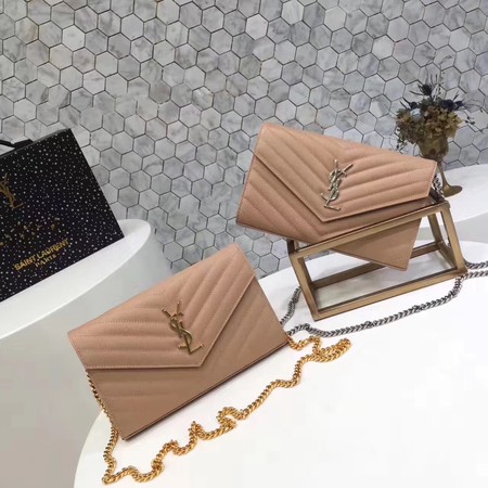 YSL WOC Classic Monogramme Flap Bag Cannage Pattern Y1003 Apricot YSL WOC Classic Monogramme Flap Bag Cannage Pattern Y1003 Apricot