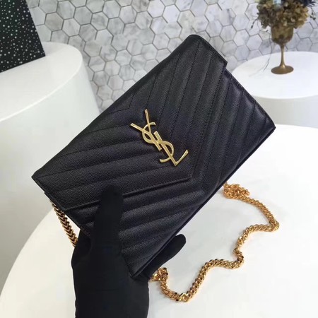 YSL WOC Classic Monogramme Flap Bag Cannage Pattern Y1003 Black YSL WOC Classic Monogramme Flap Bag Cannage Pattern Y1003 Black