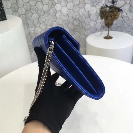 YSL WOC Classic Monogramme Flap Bag Cannage Pattern Y1003 Blue YSL WOC Classic Monogramme Flap Bag Cannage Pattern Y1003 Blue